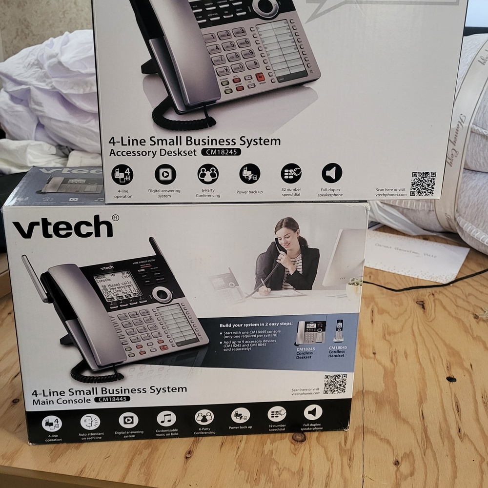 VTech 4-Line Business Phone System - Black and Silver